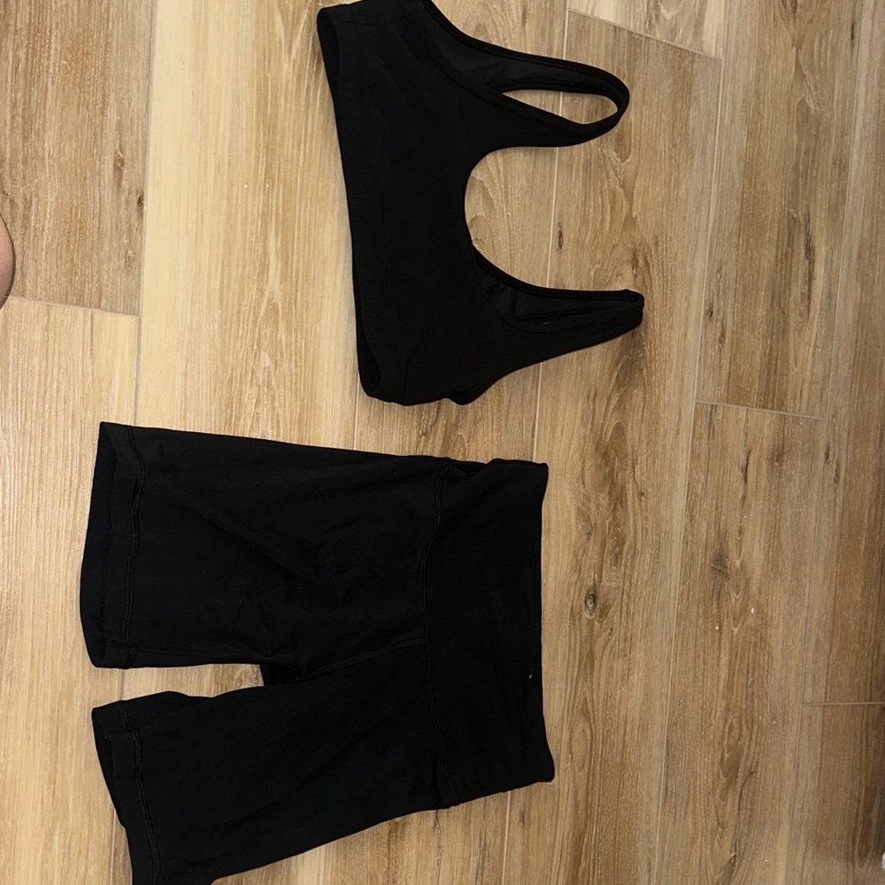 TNA Black Bike Shorts Set